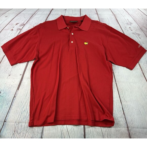 Masters Collection Polo Shirt Men's Large Red Golf 100% Cotton Vintage - Picture 1 of 9